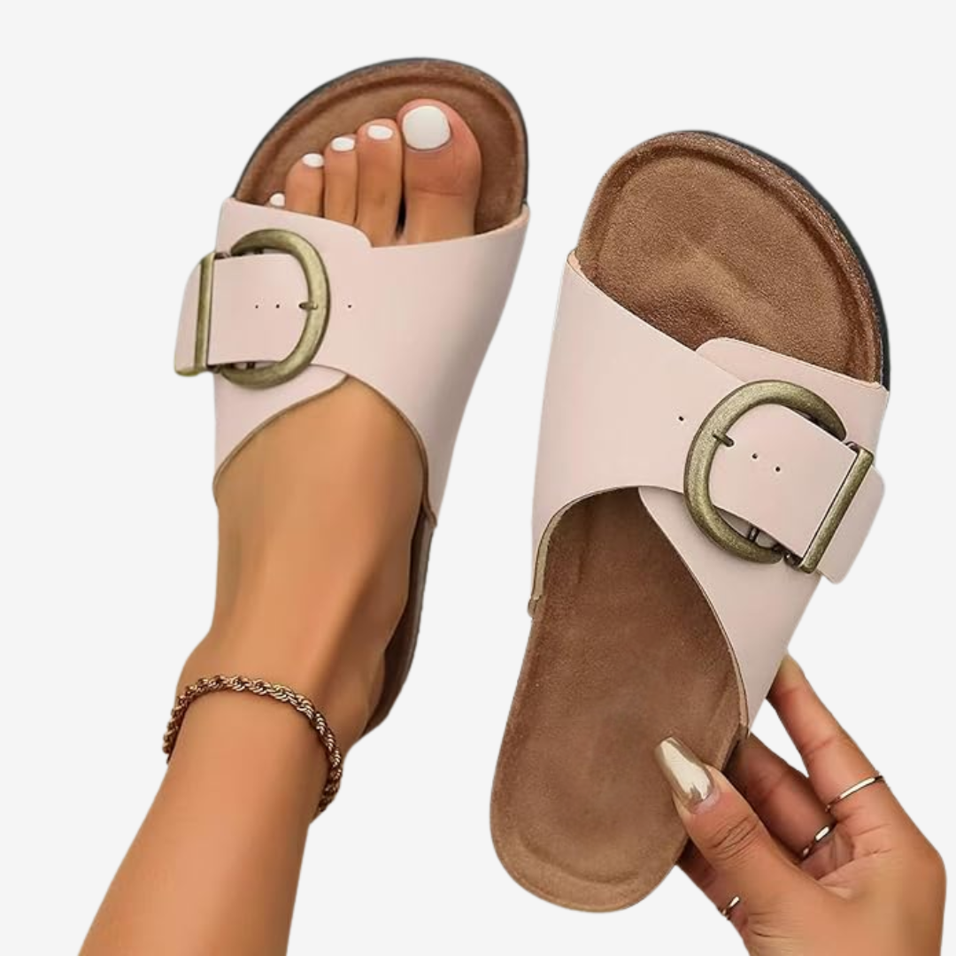 Sabine™ Gold Buckle Sandal