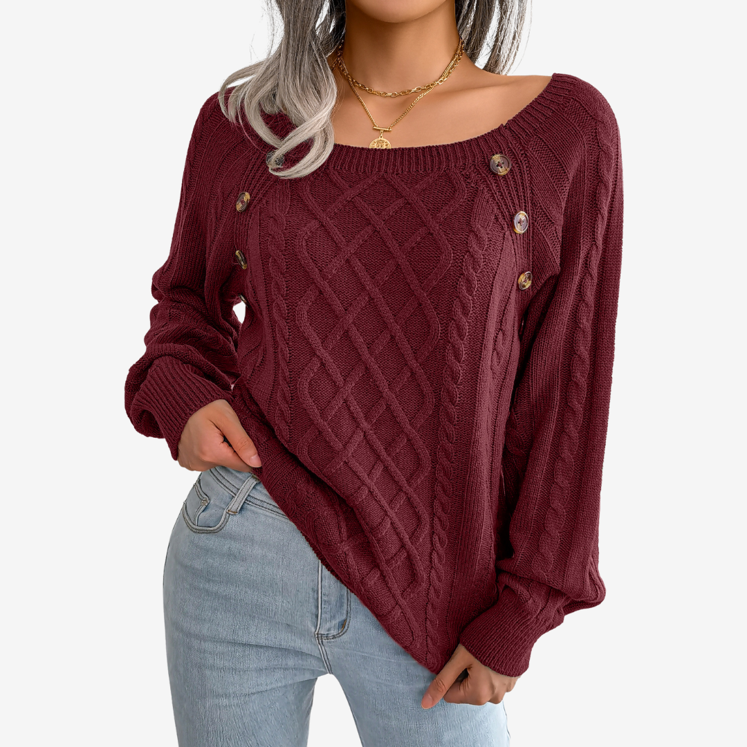 Meli™ Decorative Button Sweater