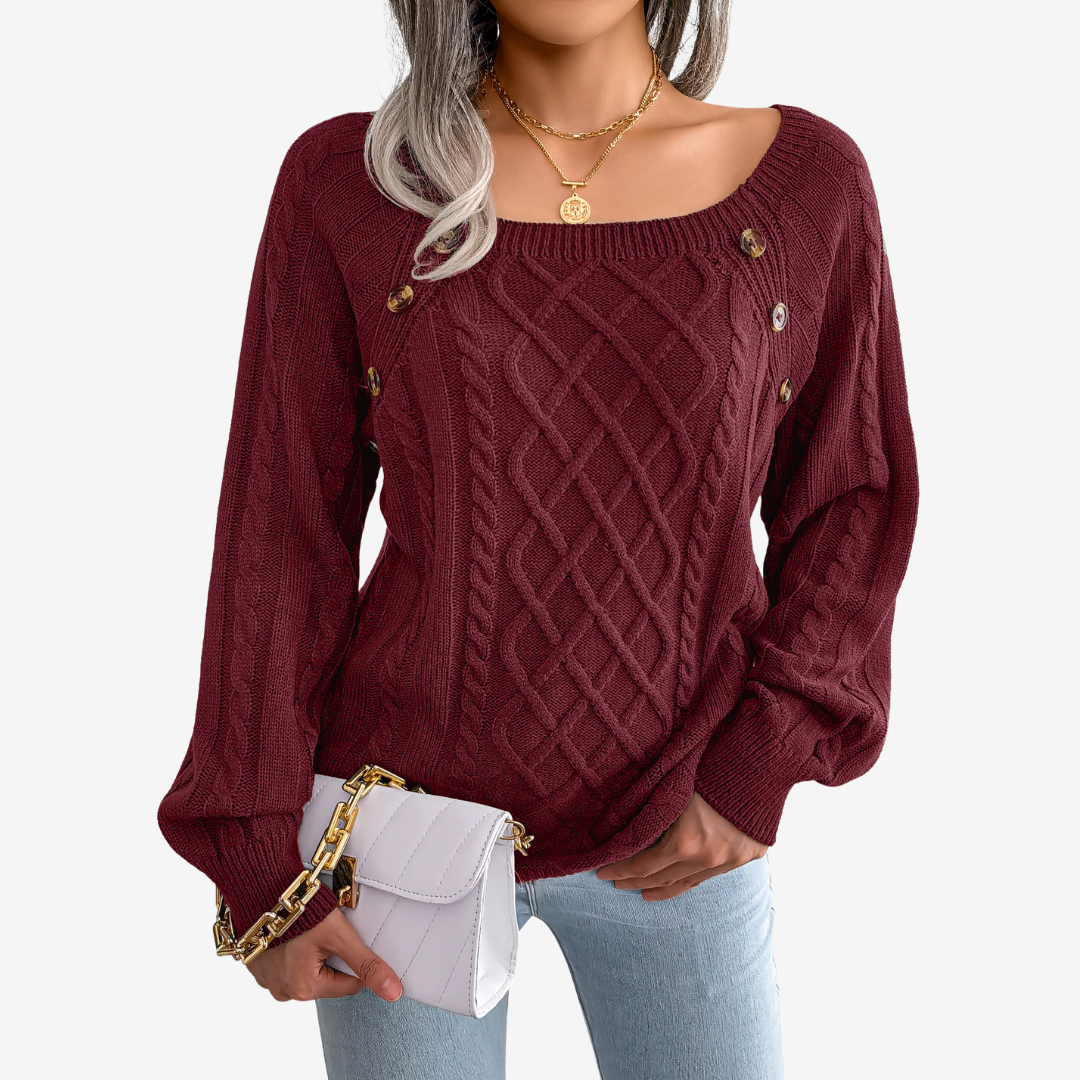 Meli™ Decorative Button Sweater
