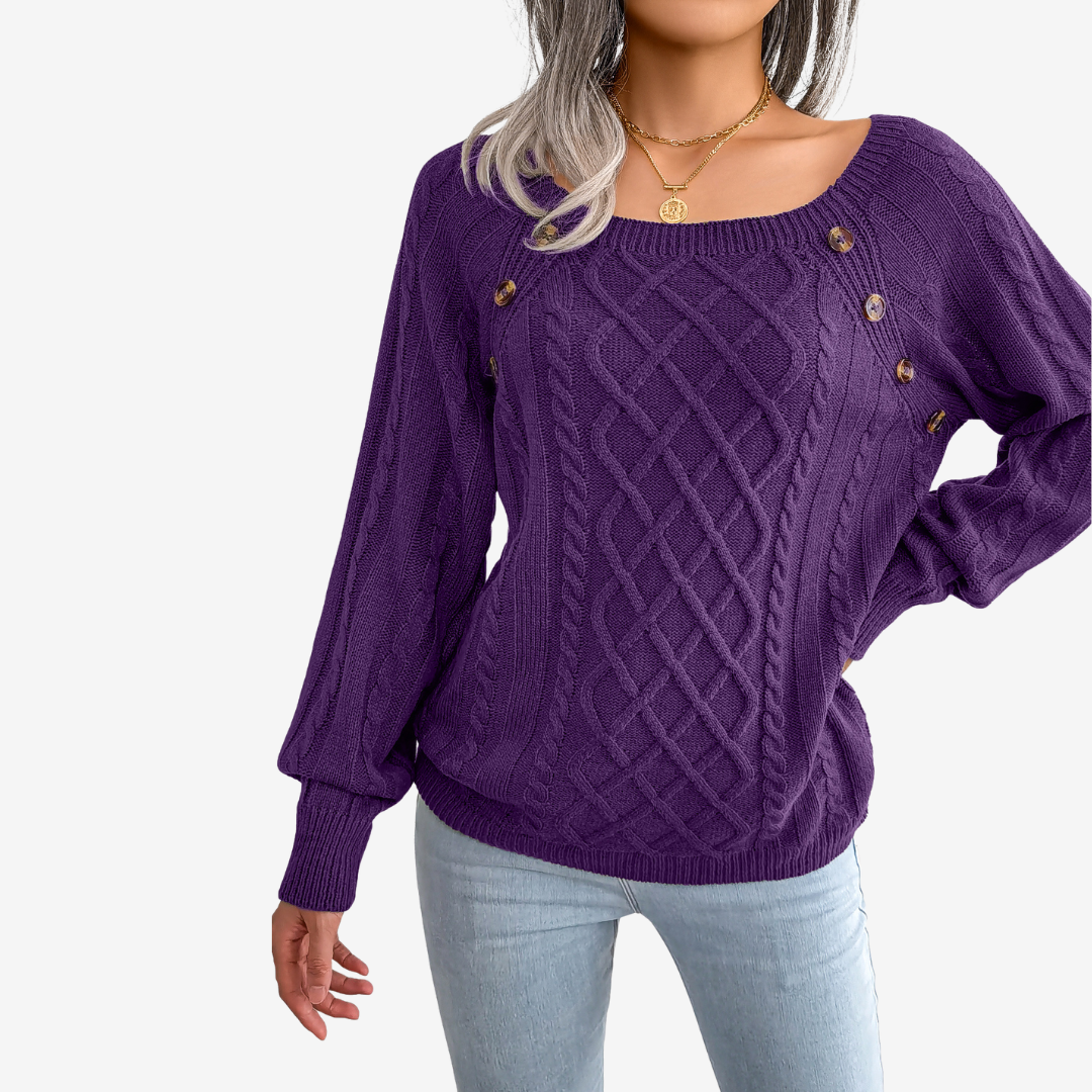 Meli™ Decorative Button Sweater