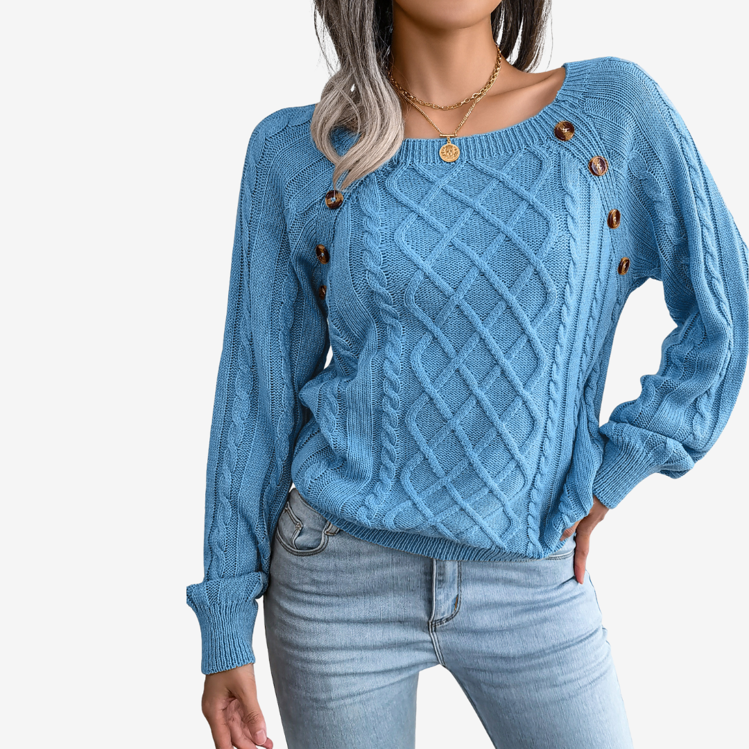 Meli™ Decorative Button Sweater