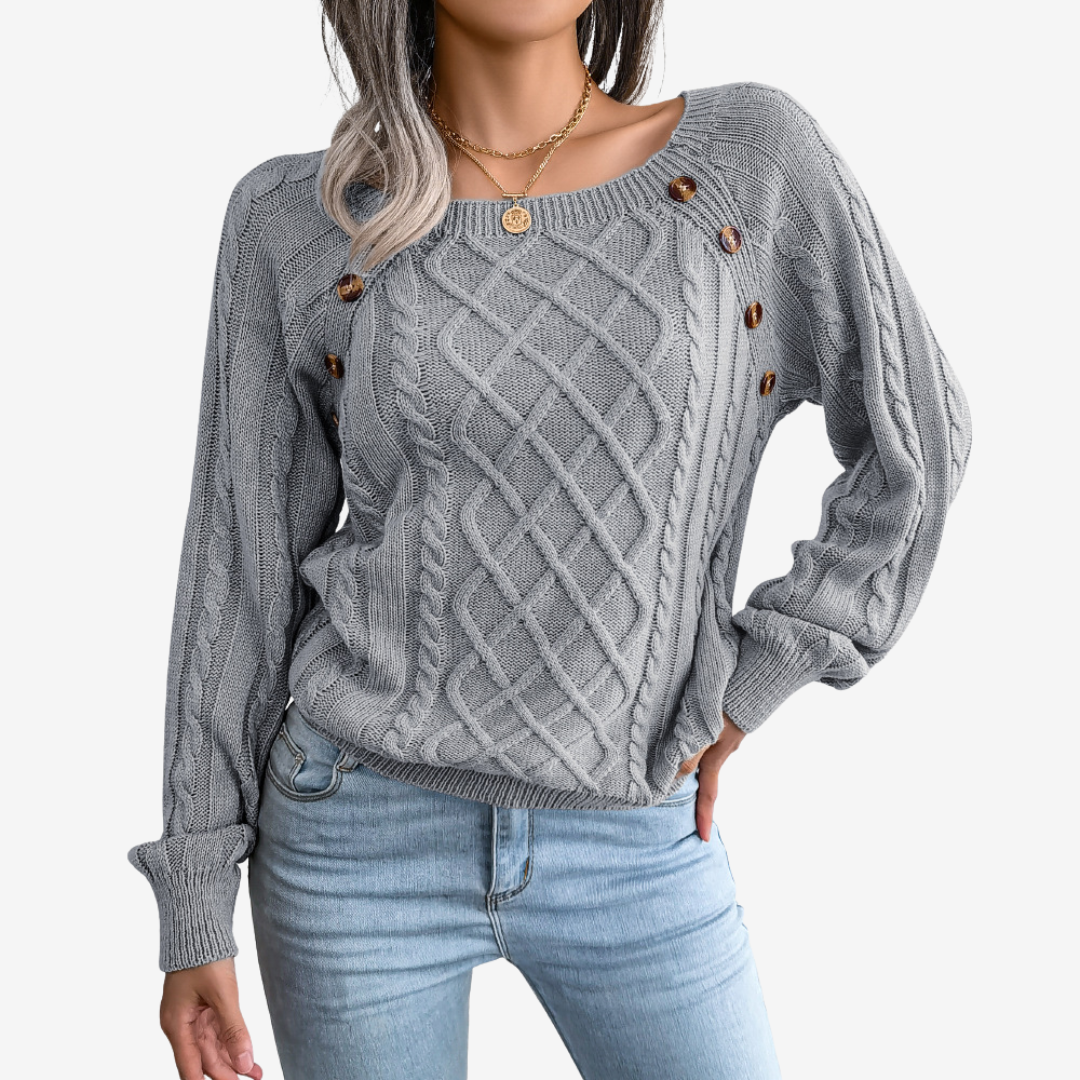 Meli™ Decorative Button Sweater
