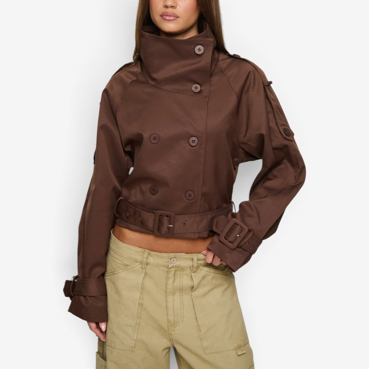 Victorine™ High Collar Cropped Jacket