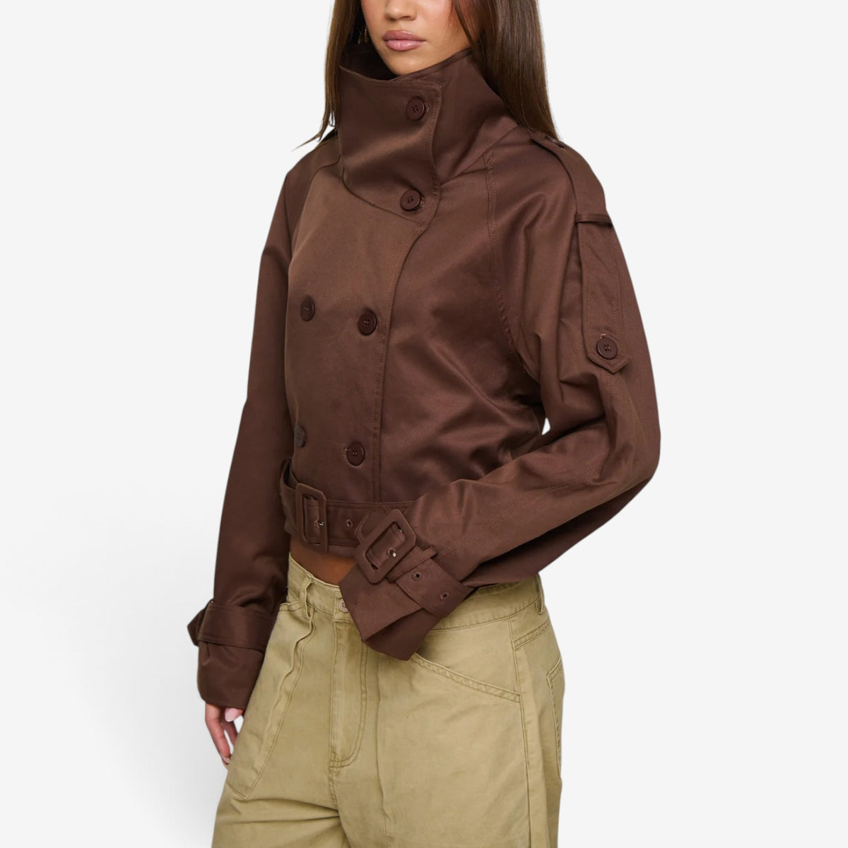 Victorine™ High Collar Cropped Jacket