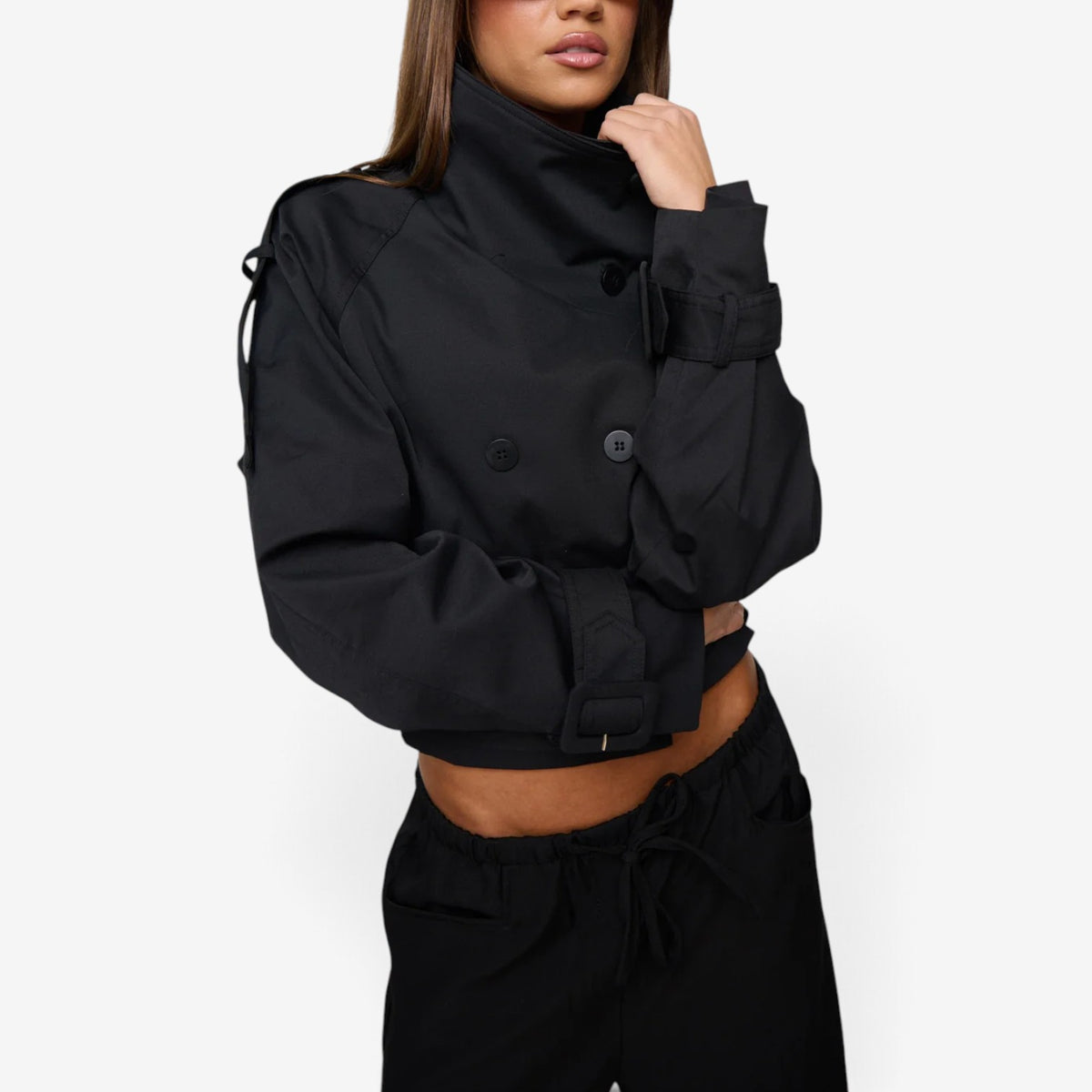 Victorine™ High Collar Cropped Jacket