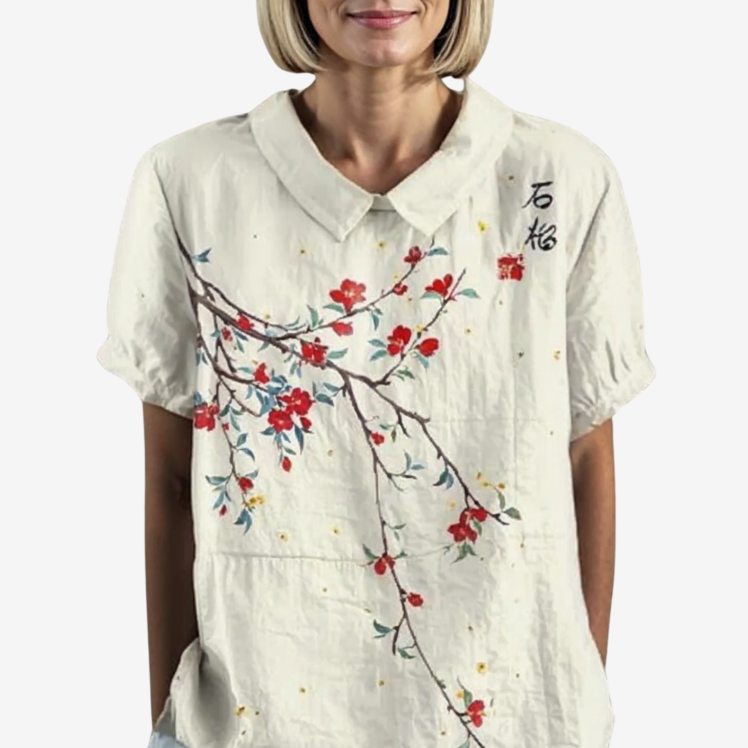 Amélie™ Vintage Linen Blouse