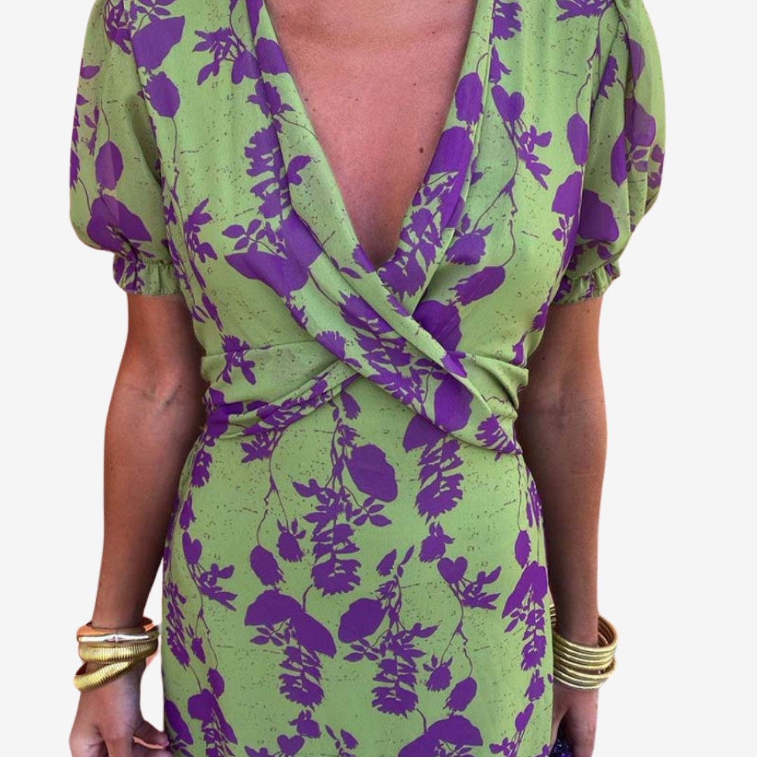 Aliénor™ Twisted V-Neck Dress