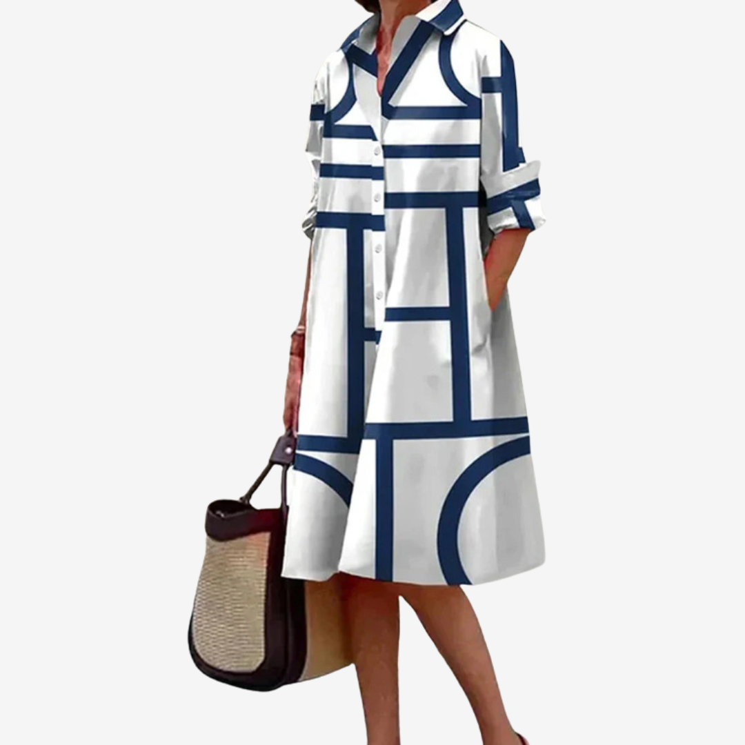 Esmée™ Geometric Pattern Shirt Dress