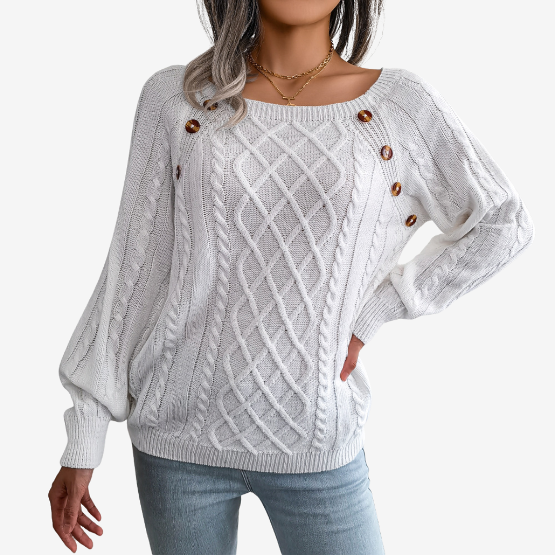 Meli™ Decorative Button Sweater
