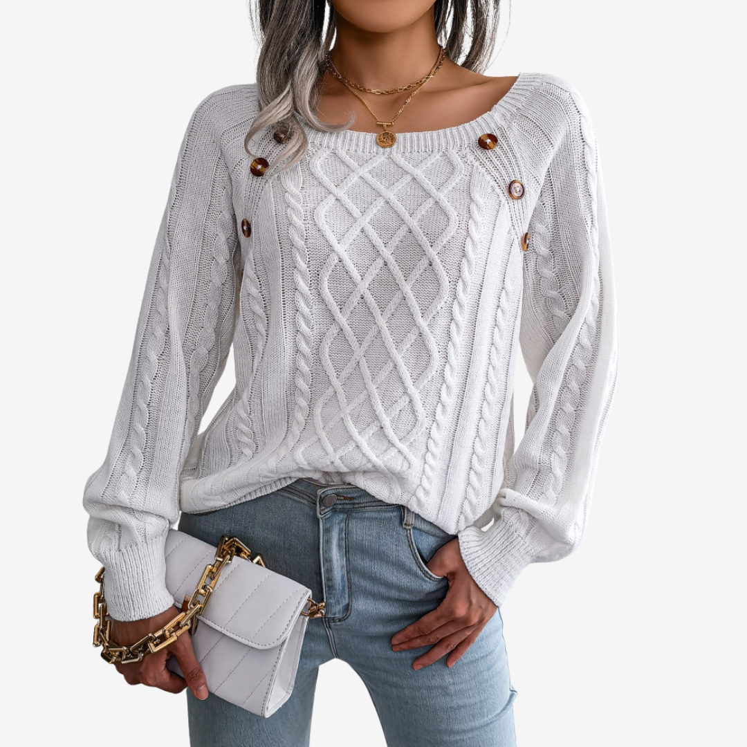 Meli™ Decorative Button Sweater
