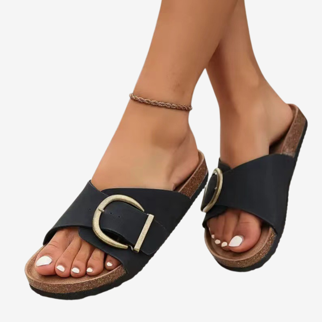 Sabine™ Gold Buckle Sandal