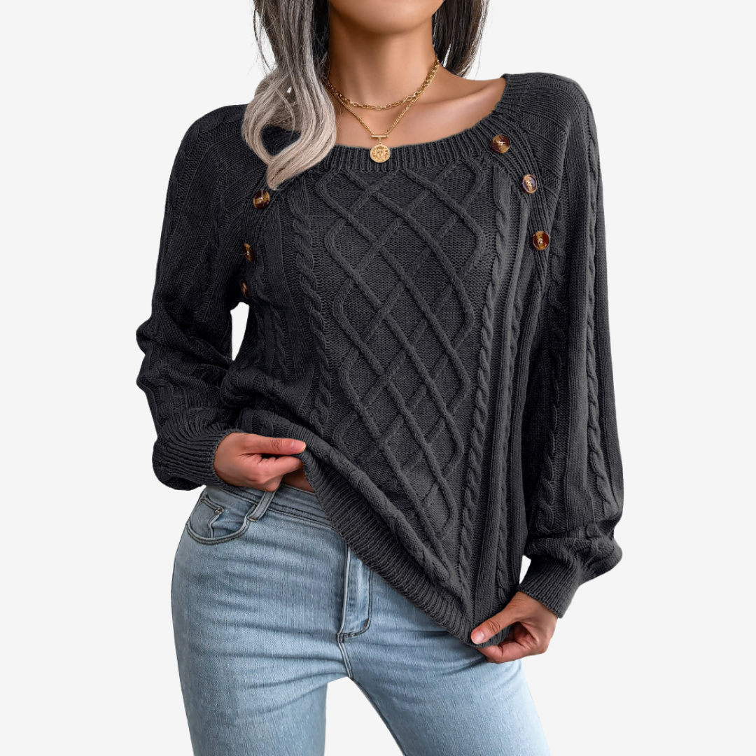 Meli™ Decorative Button Sweater