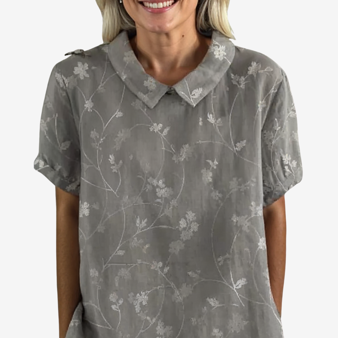 Amélie™ Vintage Linen Blouse