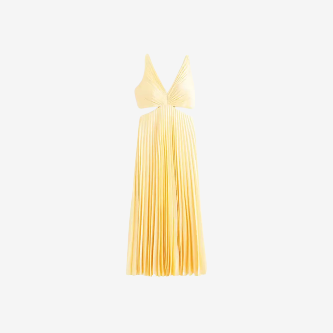 Vivienne™ Pleated Backless Evening Midi Dress