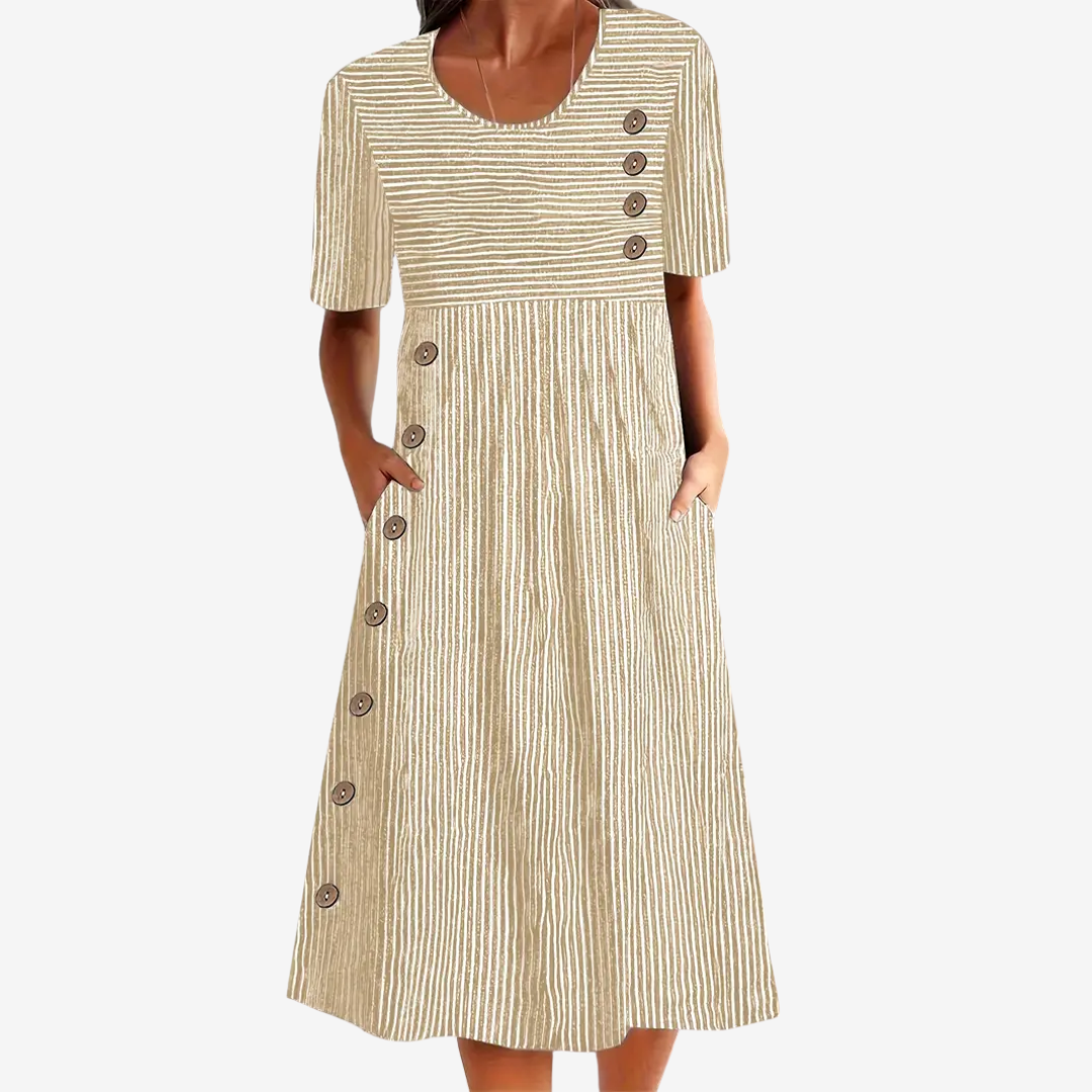 Liora™ Retro Striped Midi