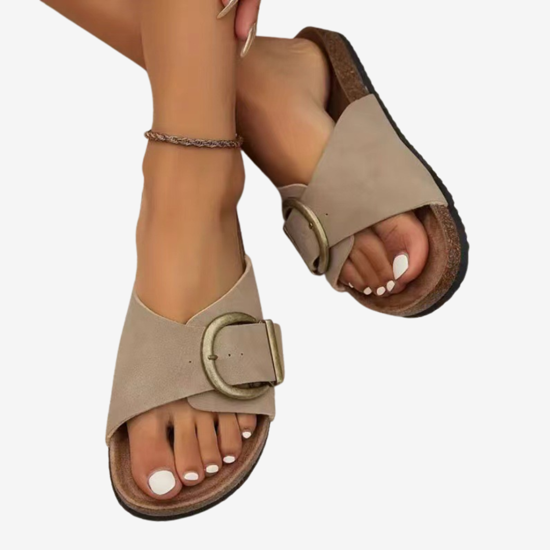Sabine™ Gold Buckle Sandal