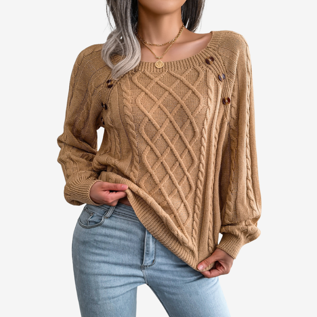 Meli™ Decorative Button Sweater