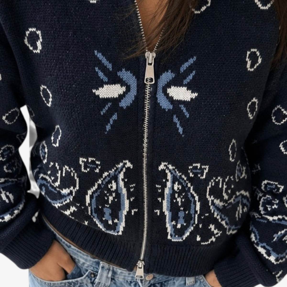 Noelle™ Full-Zip Statement Knit Cardigan