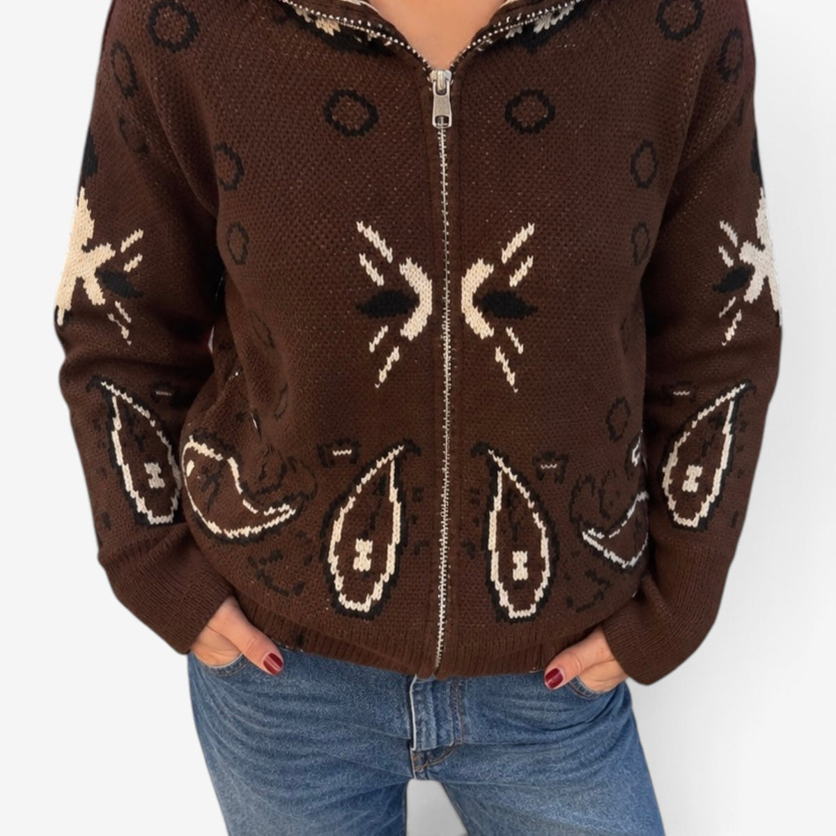 Noelle™ Full-Zip Statement Knit Cardigan