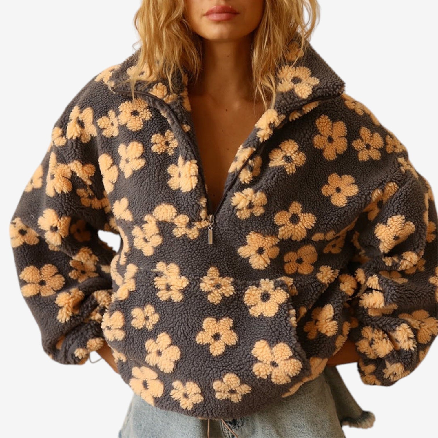 Emmanuelle™ Floral Fleece Sweater