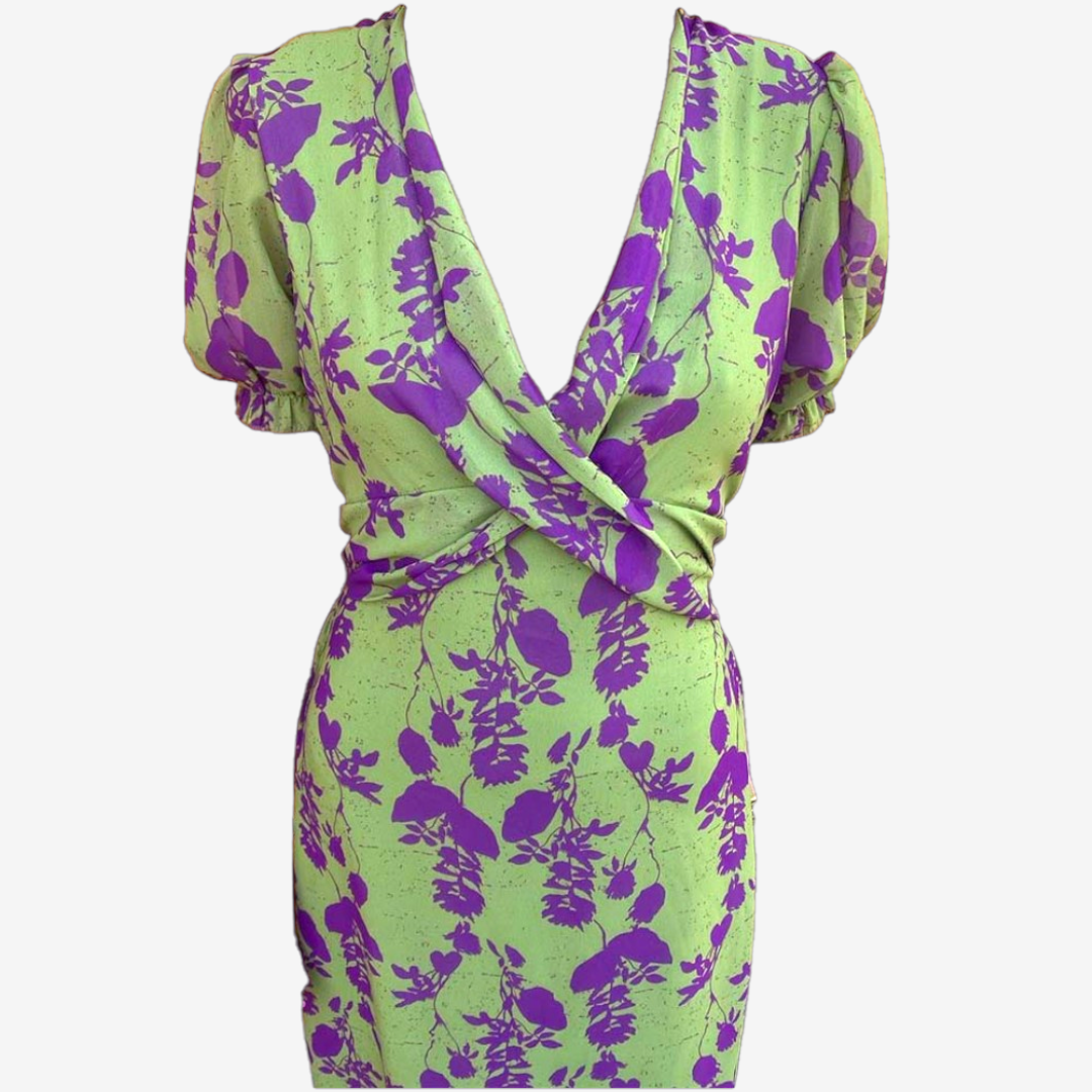 Aliénor™ Twisted V-Neck Dress