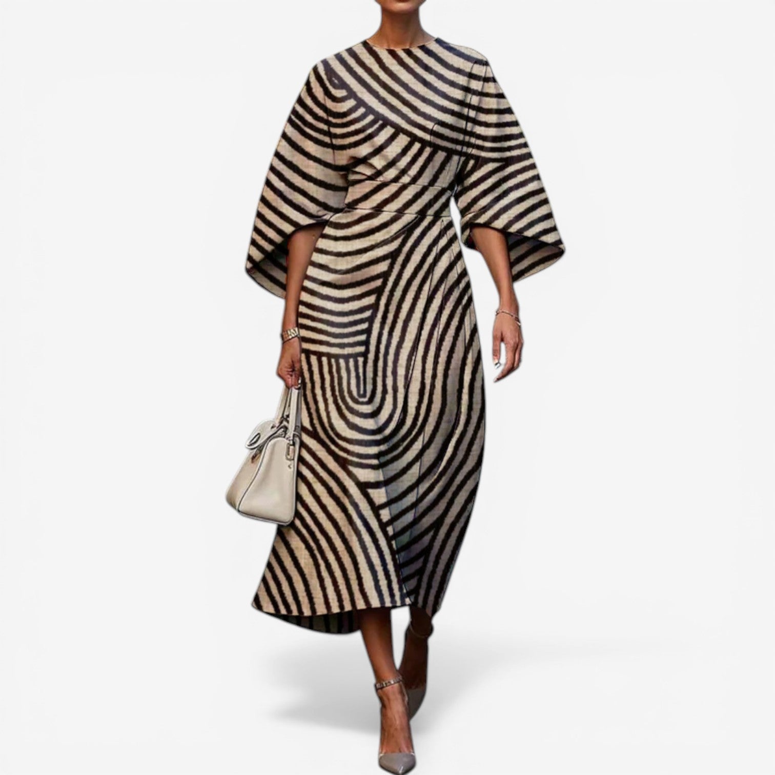 Zaquia™ Printed midi dress