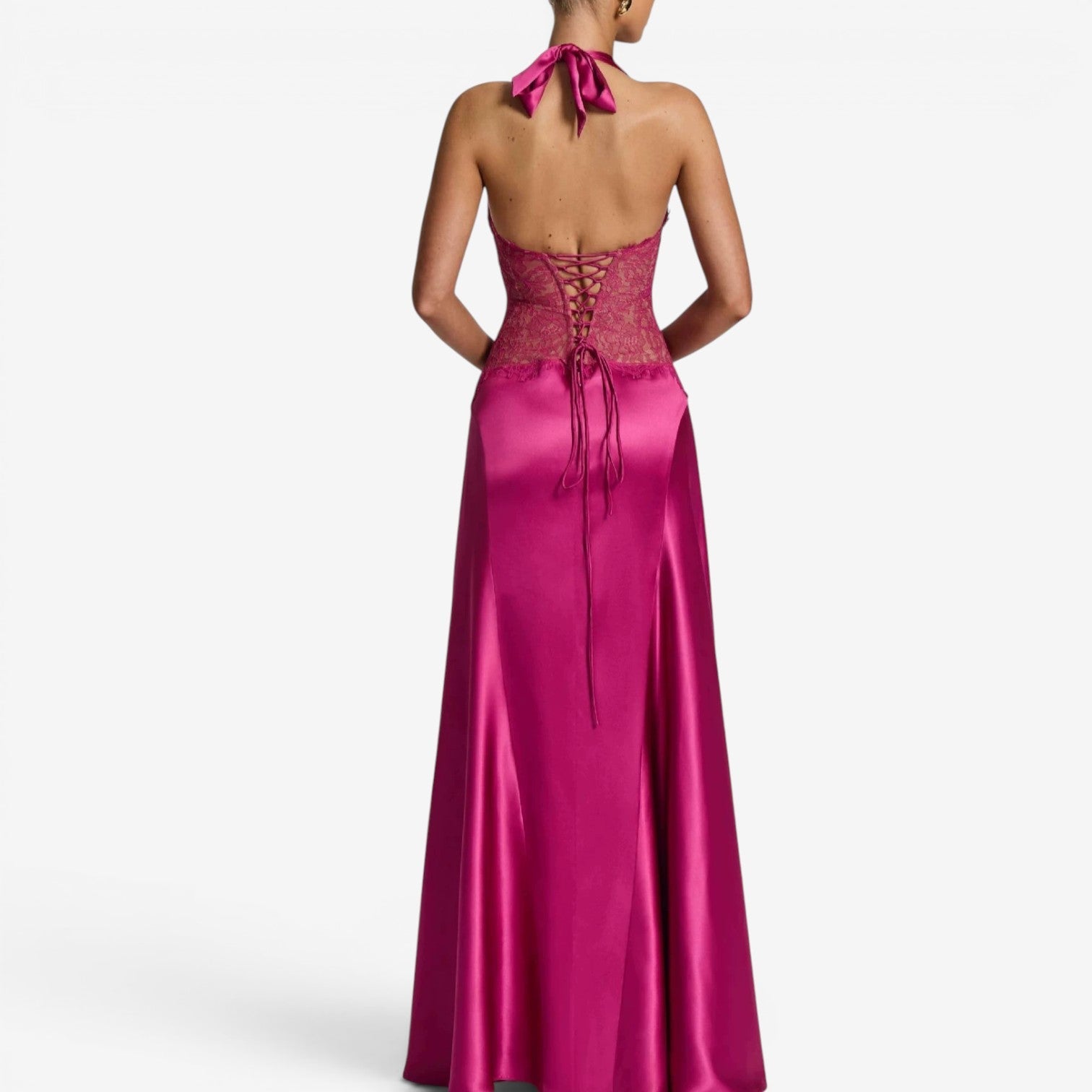 Caroline™ Long satin dress