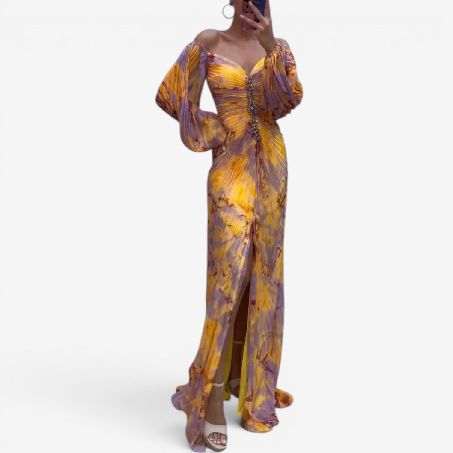 Lorei™ Long printed dress