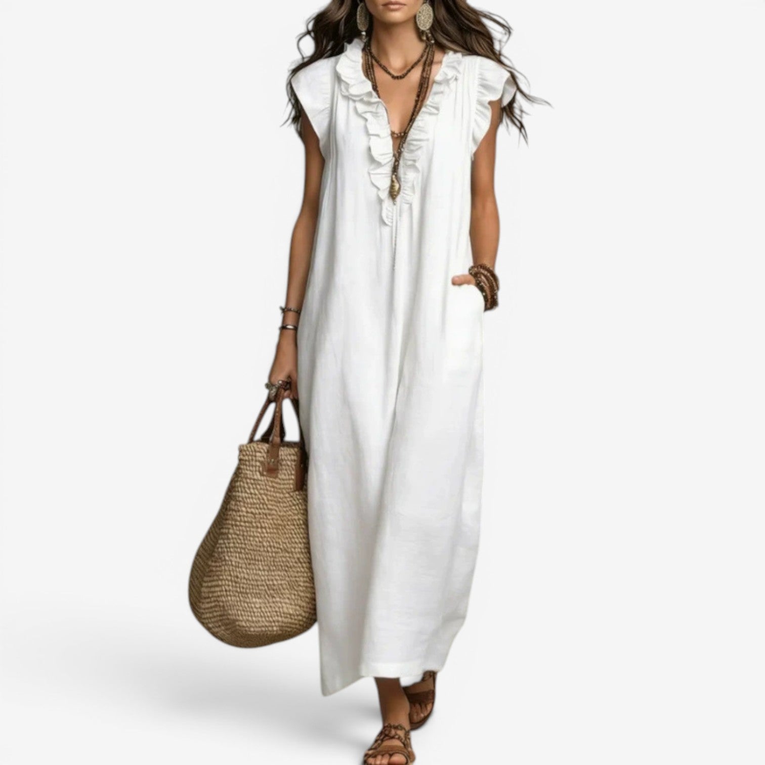 Jiuna™ Long linen dress