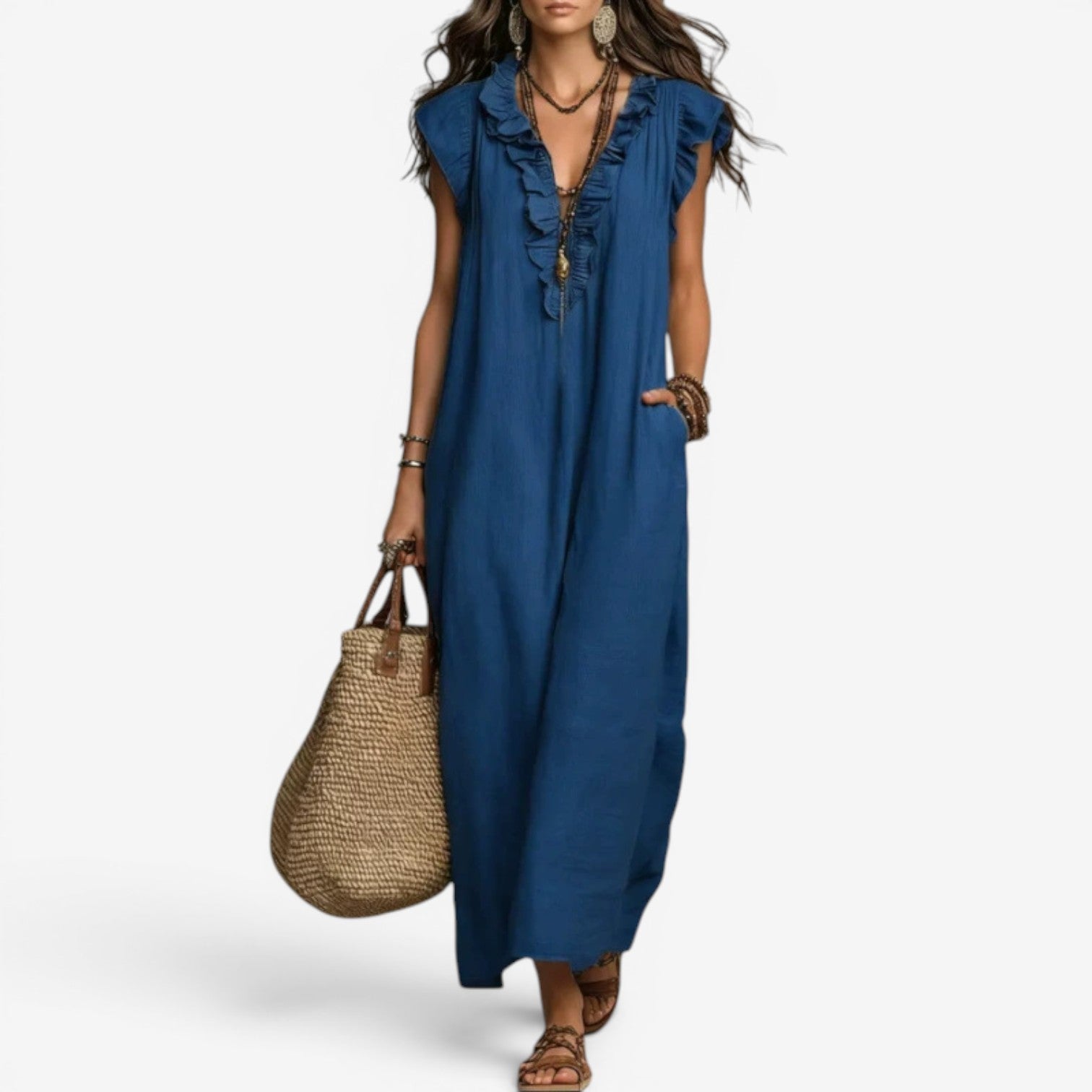 Jiuna™ Long linen dress