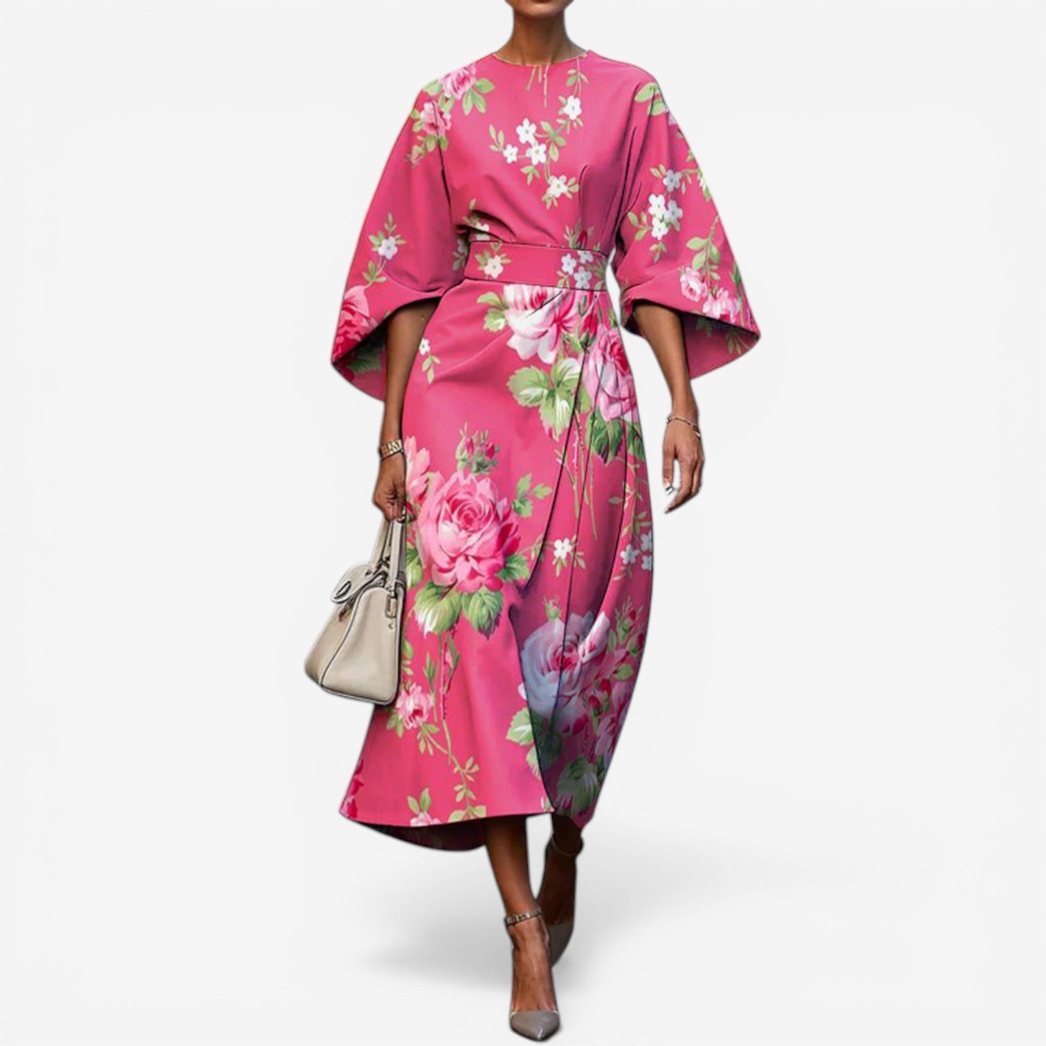 Zaquia™ Printed midi dress
