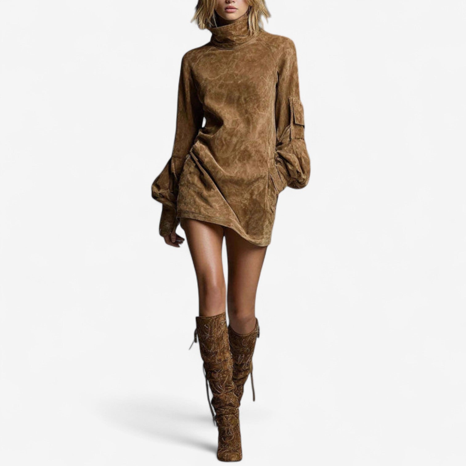 Tania™ Mini Dress with High Neck