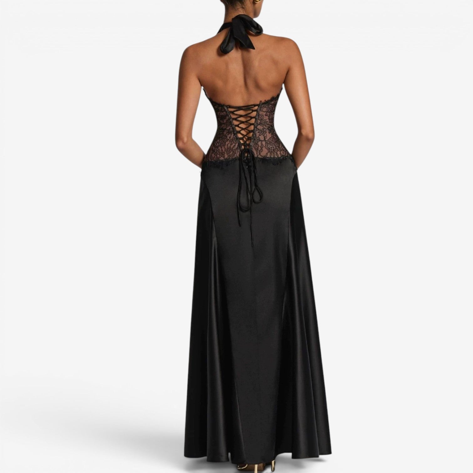 Caroline™ Long satin dress