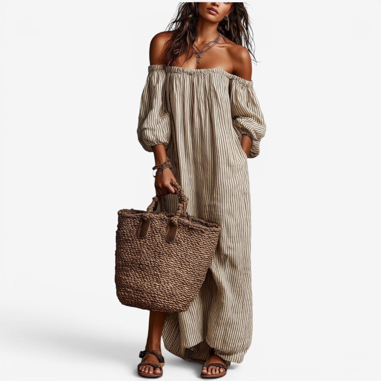 Faustina™ V-neck jumpsuit with buttons