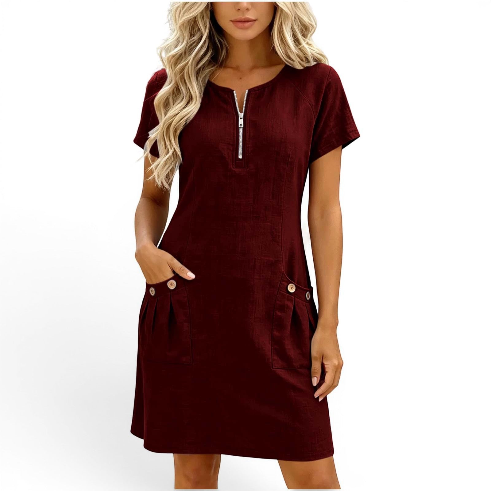 Aira™ Short linen dress