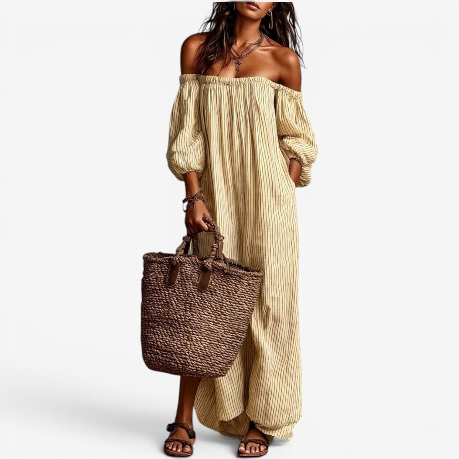 Faustina™ V-neck jumpsuit with buttons