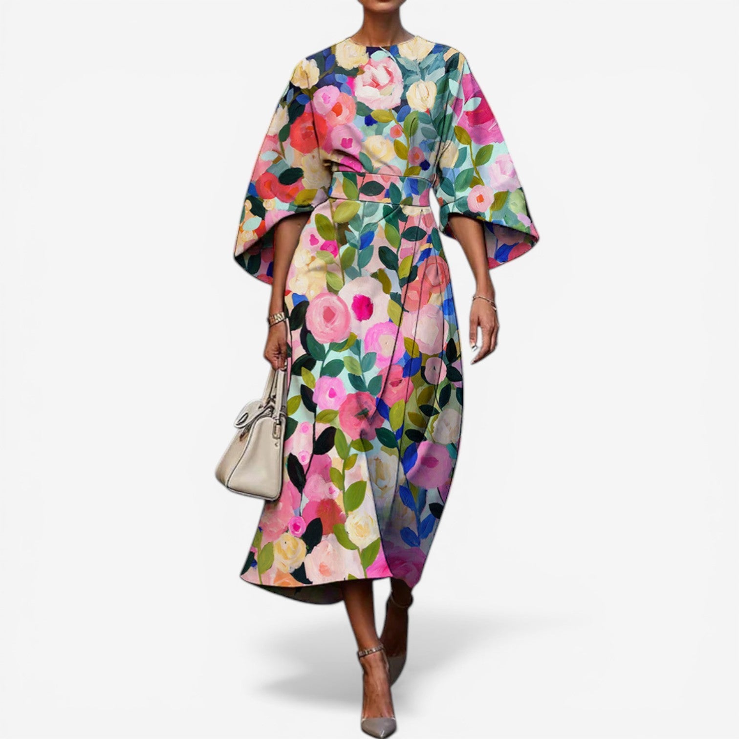 Zaquia™ Printed midi dress