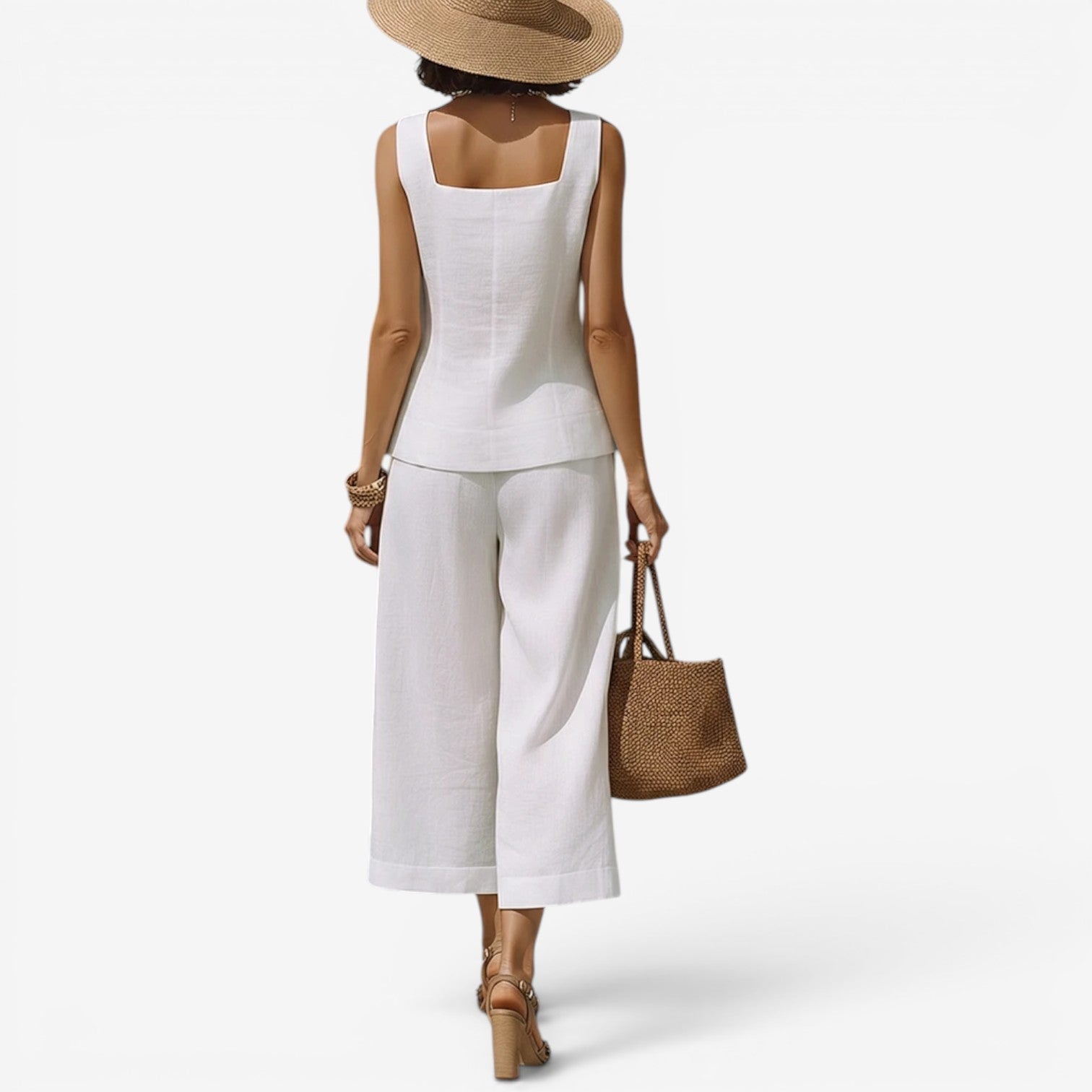 Khalia™ Square neckline linen set