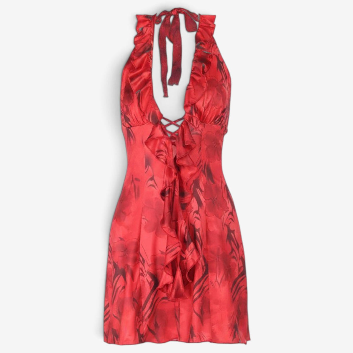 Glenda™ Ruffled halter midi dress
