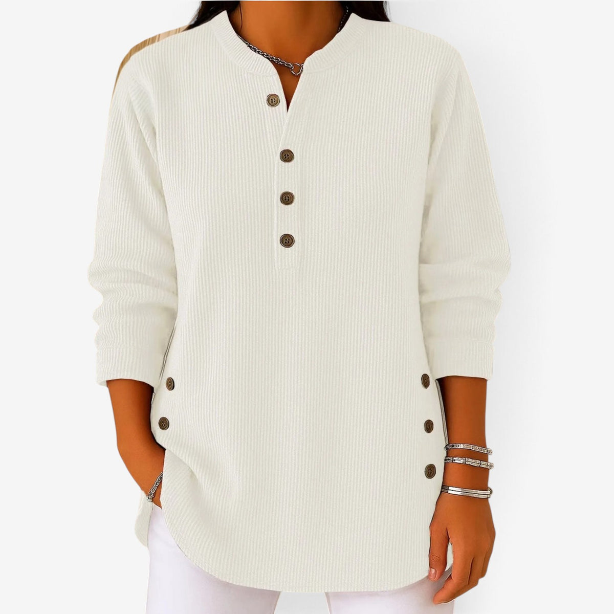 Juliette™ Ribbed Button-Up Tunic