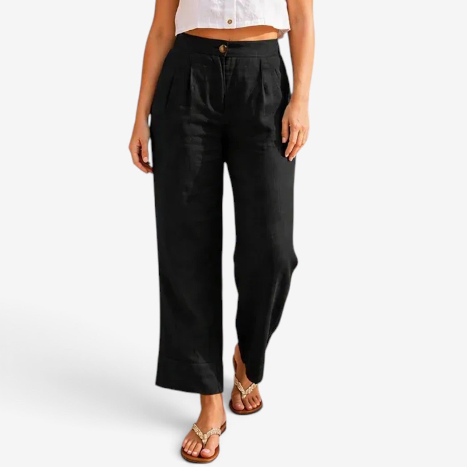 Cefira™ Cropped linen trousers