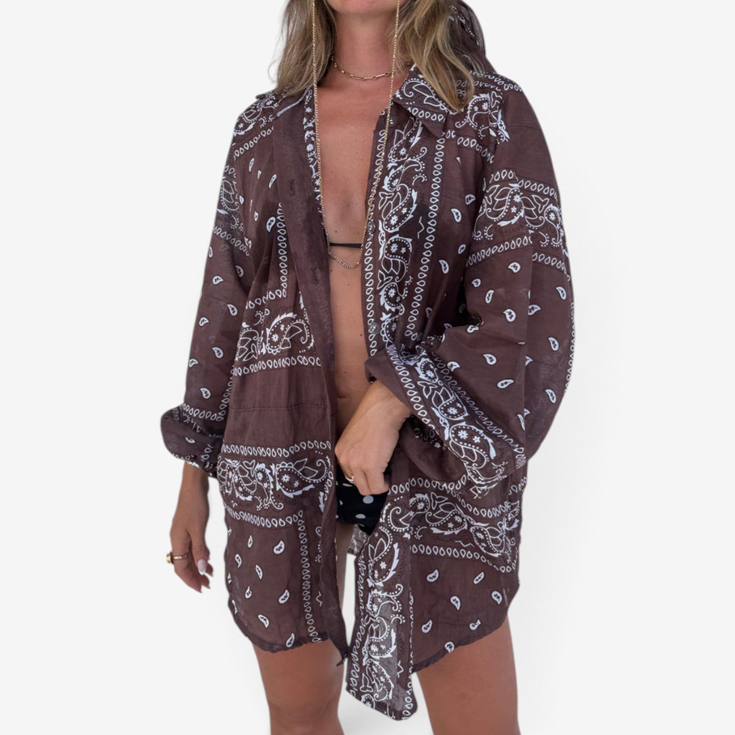Gina™ Oversized shirt cover-up