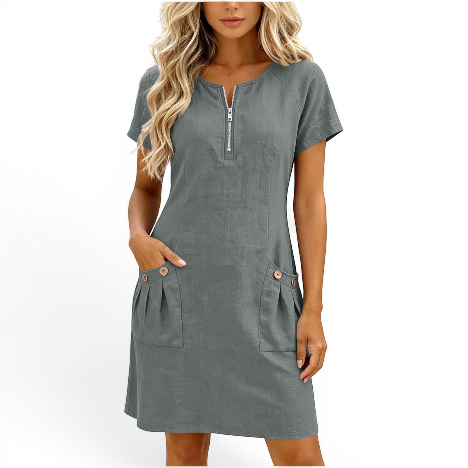 Aira™ Short linen dress