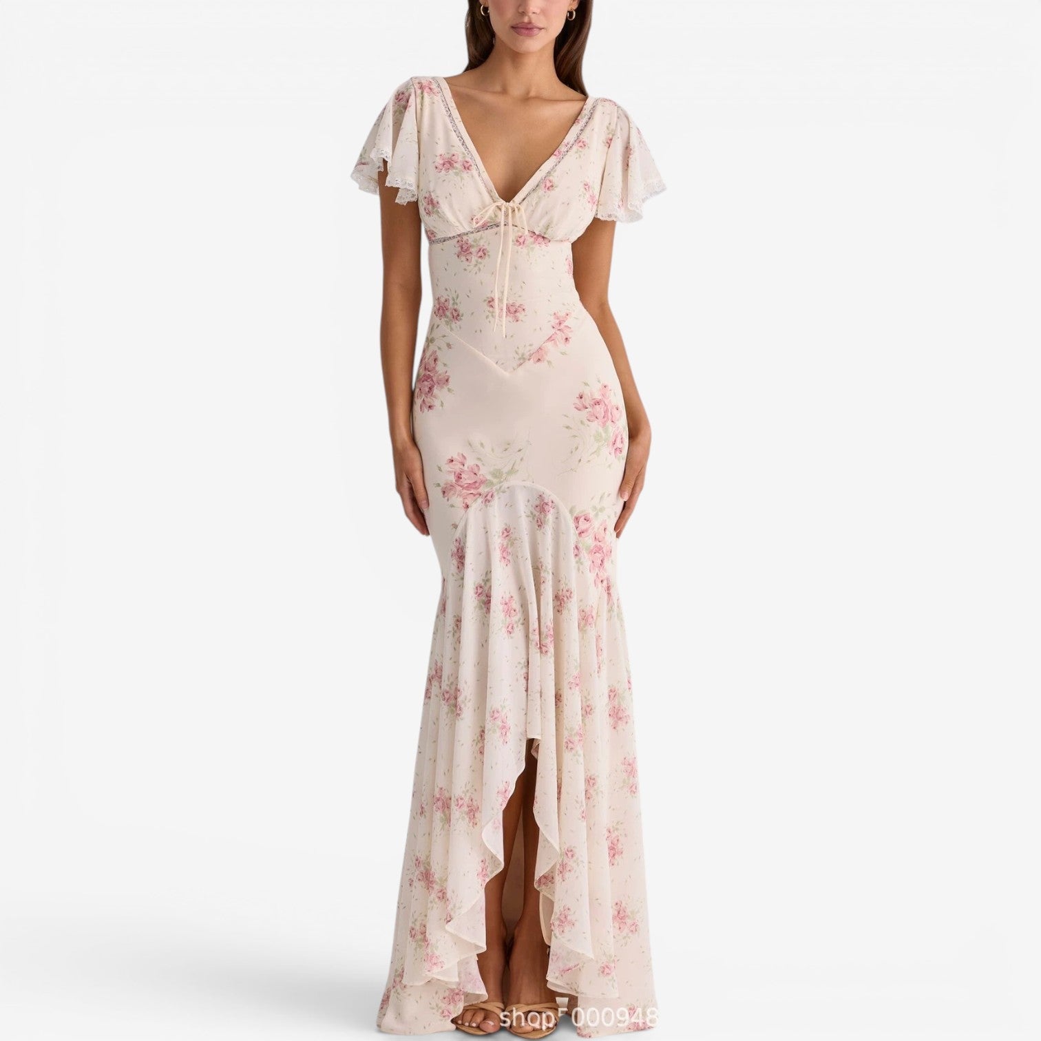 Erah™ Long asymmetrical floral dress