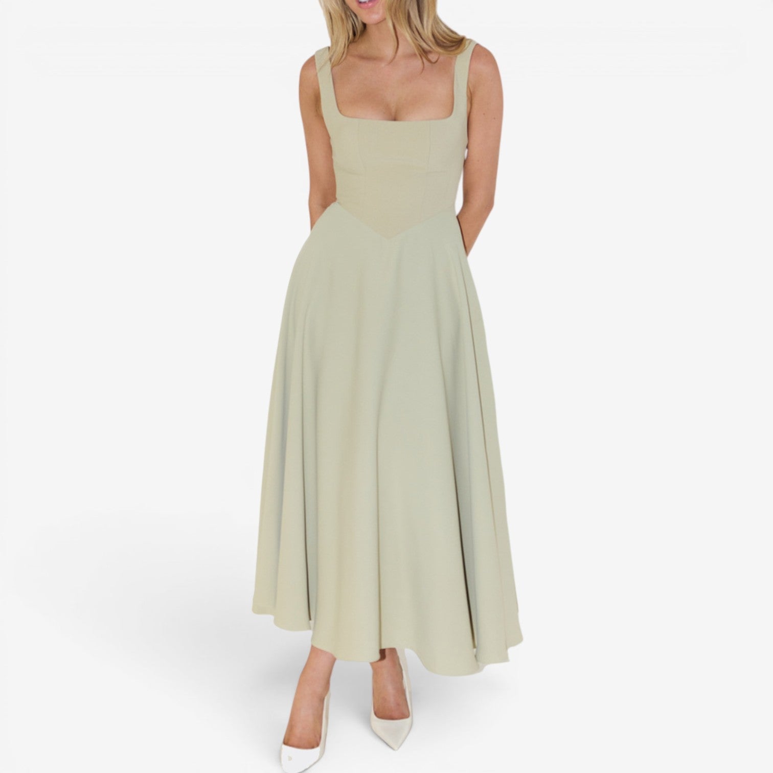 Louisa™ Flared midi dress