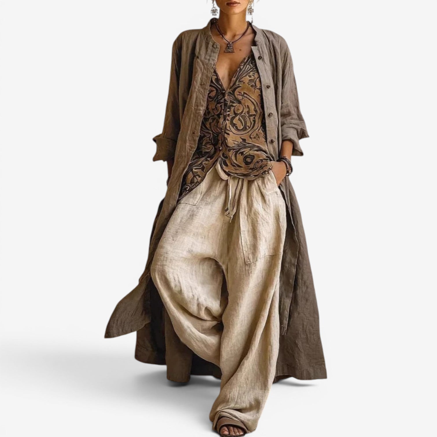 Leona™ Three-piece linen suit