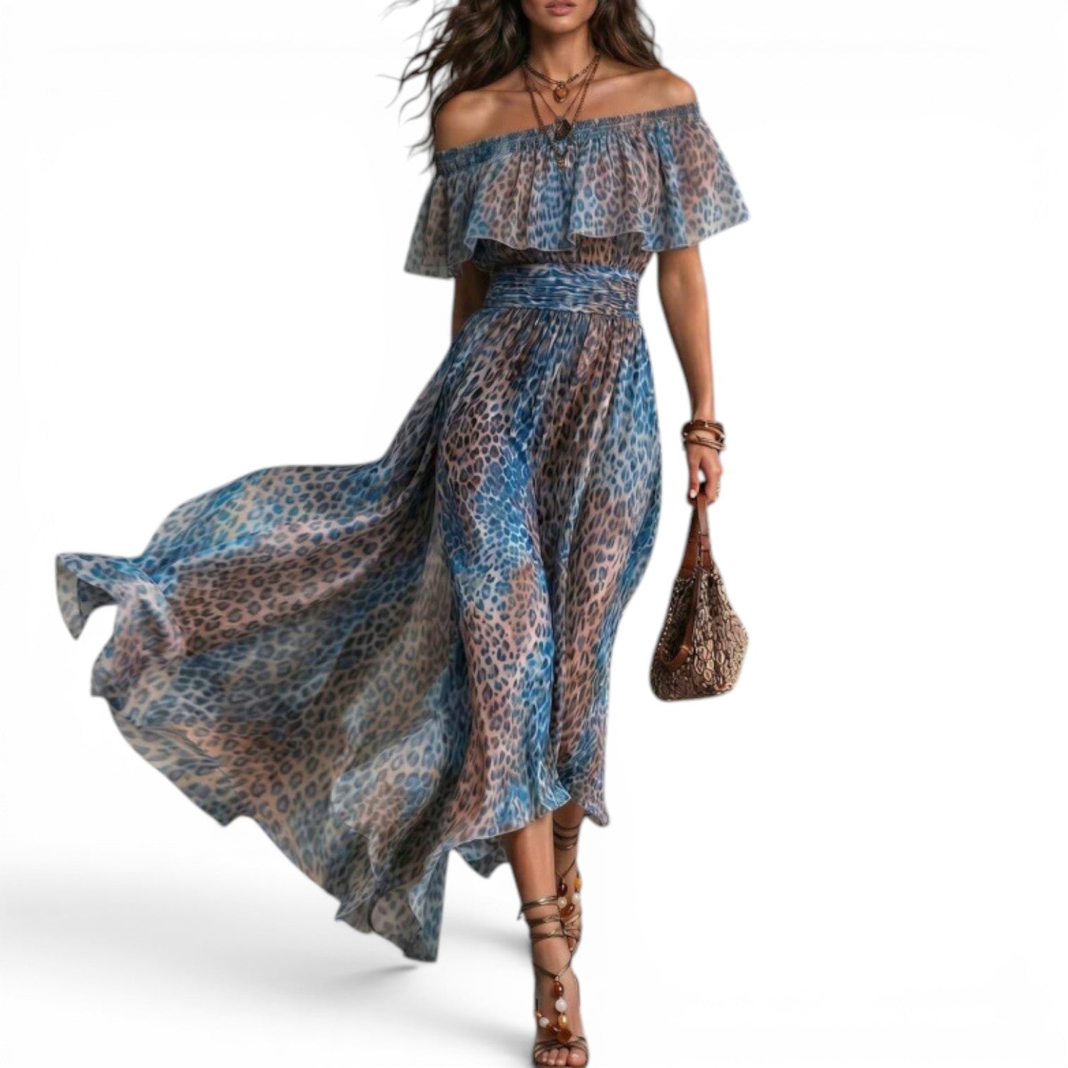 Leah™ Long one-shoulder dress
