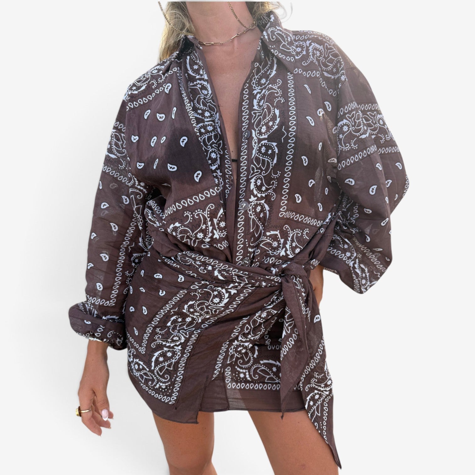 Gina™ Oversized shirt cover-up
