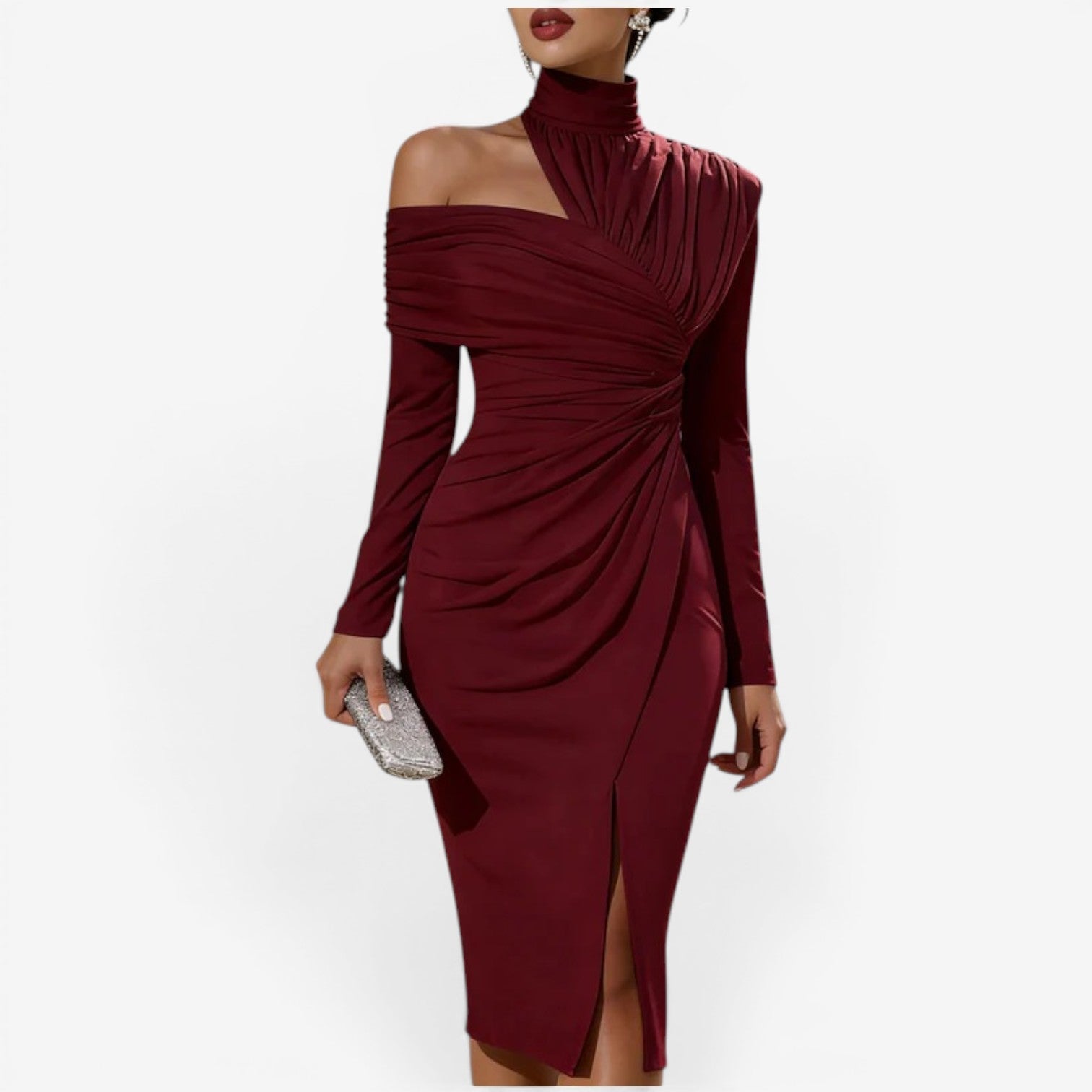Queenie™ Wrap midi dress