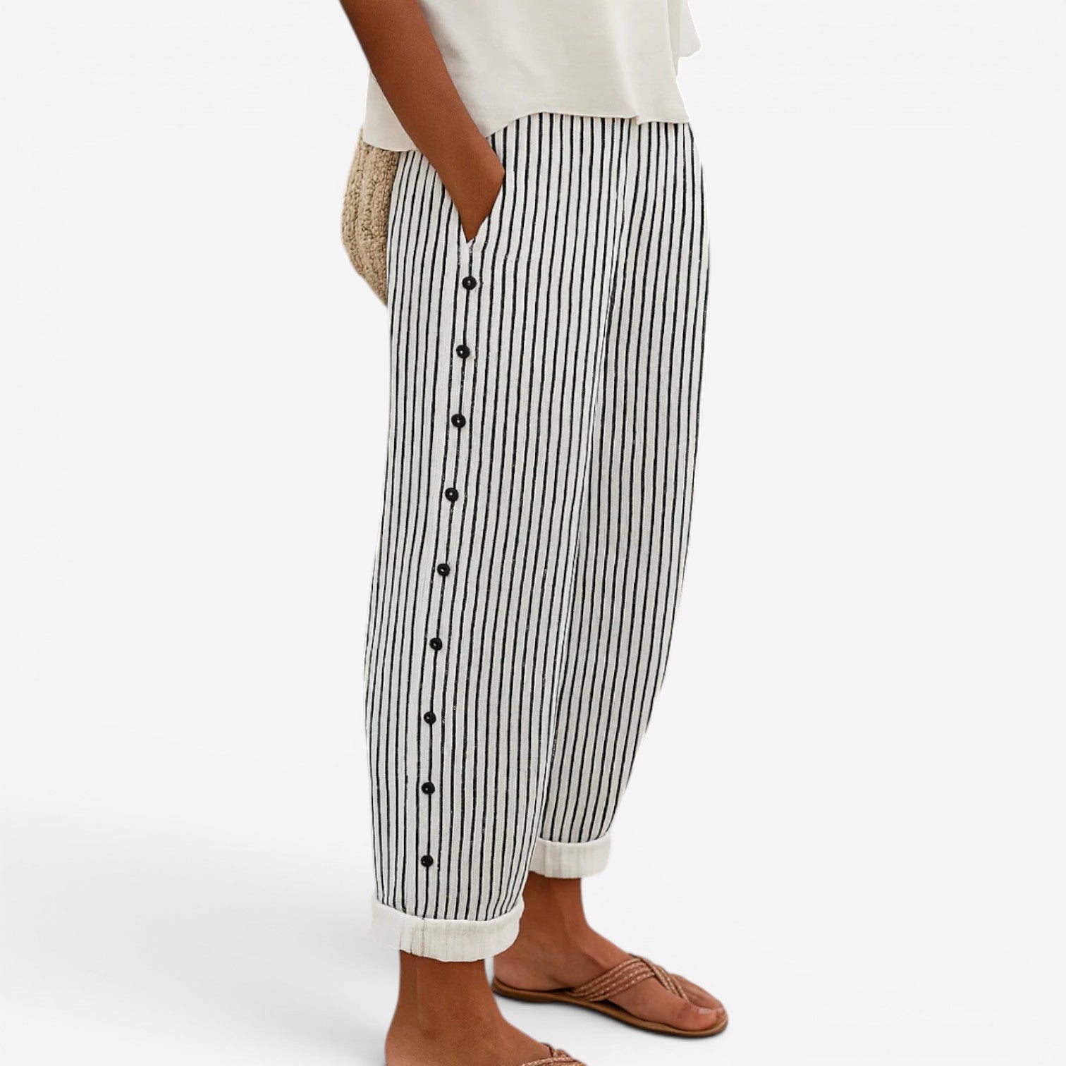 Katniss™ Striped Button-Detail Pants